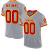Custom Gray Red-Gold Mesh Authentic Throwback Football Jersey