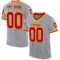Gray0865 Custom Gray Red-Gold Mesh Authentic Throwback Football Jersey
