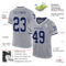 Gray0866-1 Custom Gray Navy-White Mesh Authentic Throwback Football Jersey