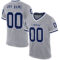 Gray0866 Custom Gray Navy-White Mesh Authentic Throwback Football Jersey