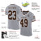 Gray0867-1 Custom Gray Brown-White Mesh Authentic Throwback Football Jersey