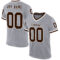 Gray0867 Custom Gray Brown-White Mesh Authentic Throwback Football Jersey