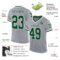 Gray0868-1 Custom Gray Green-White Mesh Authentic Throwback Football Jersey