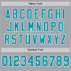 Custom Gray Teal-White Mesh Authentic Throwback Football Jersey