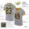 Custom Gray Black-Gold Mesh Authentic Throwback Football Jersey