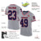 Gray0873-1 Custom Gray Navy Red-White Mesh Authentic Throwback Football Jersey