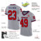Gray0874-1 Custom Gray Red-Navy Mesh Authentic Throwback Football Jersey