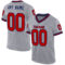 Gray0874 Custom Gray Red-Navy Mesh Authentic Throwback Football Jersey