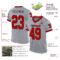 Gray0875-1 Custom Gray Red-Black Mesh Authentic Throwback Football Jersey