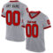 Gray0875 Custom Gray Red-Black Mesh Authentic Throwback Football Jersey