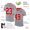 Custom Gray Red-White Mesh Authentic Throwback Football Jersey