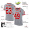 Gray0876-1 Custom Gray Red-White Mesh Authentic Throwback Football Jersey