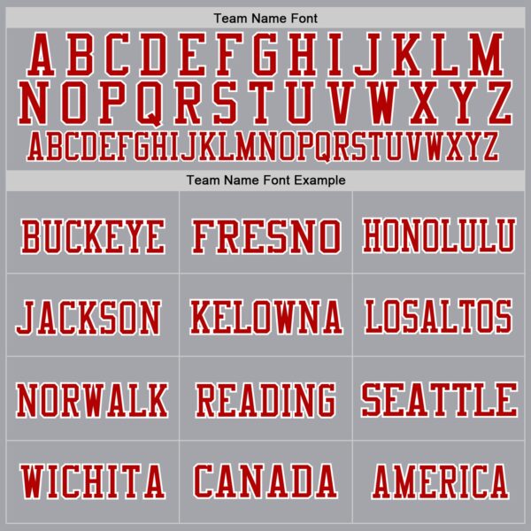 Custom Gray Red-White Mesh Authentic Throwback Football Jersey