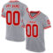 Gray0876 Custom Gray Red-White Mesh Authentic Throwback Football Jersey