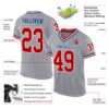 Custom Gray Red-Royal Mesh Authentic Throwback Football Jersey