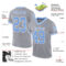 Gray0880-1 Custom Gray Light Blue-White Mesh Authentic Throwback Football Jersey
