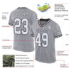 Custom Gray White-Black Mesh Authentic Throwback Football Jersey