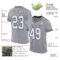 Gray0882-1 Custom Gray White-Black Mesh Authentic Throwback Football Jersey