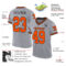 Gray0884-1 Custom Gray Orange-Black Mesh Authentic Throwback Football Jersey
