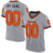 Gray0884 Custom Gray Orange-Black Mesh Authentic Throwback Football Jersey