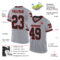 Gray0885-1 Custom Gray Black-Red Mesh Authentic Throwback Football Jersey