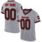 Gray0885 Custom Gray Black-Red Mesh Authentic Throwback Football Jersey