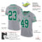 Gray0886-1 Custom Gray Kelly Green-White Mesh Authentic Throwback Football Jersey