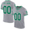 Gray0886 Custom Gray Kelly Green-White Mesh Authentic Throwback Football Jersey