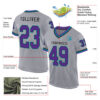 Custom Gray Purple Black-Teal Mesh Authentic Throwback Football Jersey