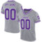 Custom Gray Purple-White Mesh Authentic Throwback Football Jersey
