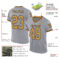 Gray0935-1 Custom Gray Old Gold-Black Mesh Authentic Throwback Football Jersey