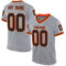 Gray0936 Custom Gray Black-Orange Mesh Authentic Throwback Football Jersey