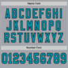 Custom Gray Teal-Black Mesh Authentic Throwback Football Jersey