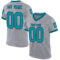 Gray0937 Custom Gray Teal-Black Mesh Authentic Throwback Football Jersey