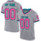 Custom Gray Pink Black-Teal Mesh Authentic Throwback Football Jersey