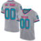 Gray0939 Custom Gray Teal Black-Pink Mesh Authentic Throwback Football Jersey