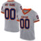 Gray0942 Custom Gray Navy-Orange Mesh Authentic Throwback Football Jersey