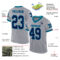 Gray0944-1 Custom Gray Navy-Teal Mesh Authentic Throwback Football Jersey
