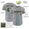 Custom Gray Kelly Green-Orange Authentic Baseball Jersey