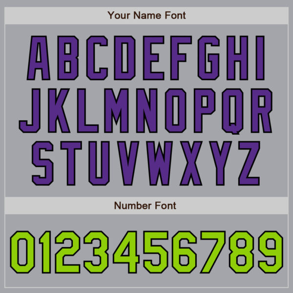 Custom Gray Neon Green Black-Purple Authentic Baseball Jersey