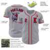 Custom Gray Red-Navy Authentic Baseball Jersey