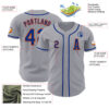 Custom Gray Royal-Orange Authentic Baseball Jersey