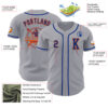 Custom Gray Royal-Orange Authentic Baseball Jersey