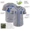 Custom Gray Royal Authentic Baseball Jersey