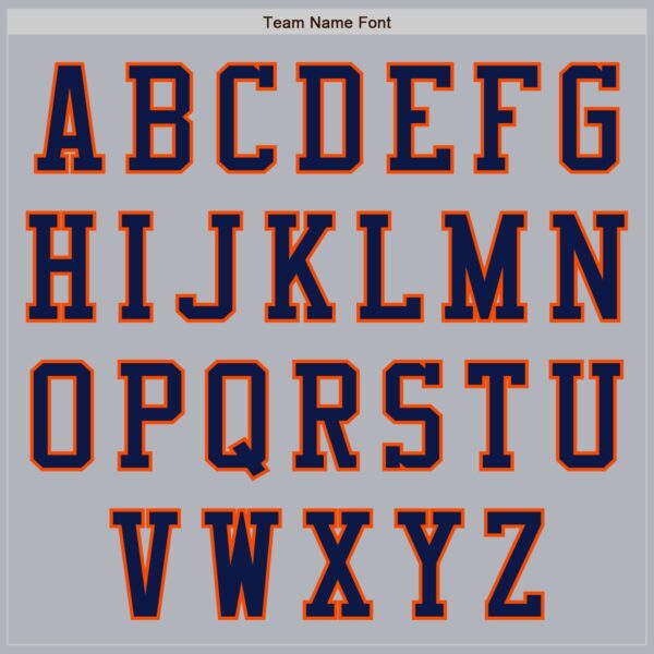 Custom Gray Navy-Orange Authentic Baseball Jersey