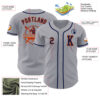 Custom Gray Navy-Orange Authentic Baseball Jersey