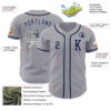 Custom Gray Navy-White Authentic Baseball Jersey