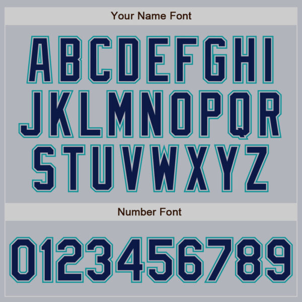 Custom Gray Navy-Teal Authentic Baseball Jersey