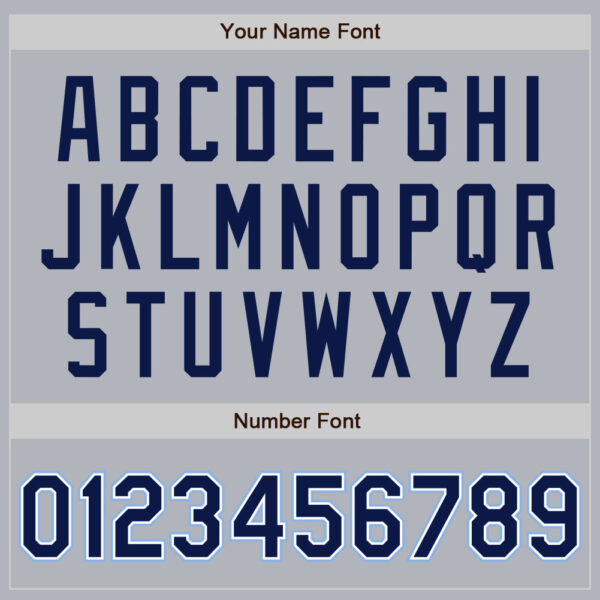 Custom Gray Navy-Light Blue Authentic Baseball Jersey