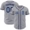 Custom Gray Navy-Light Blue Authentic Baseball Jersey